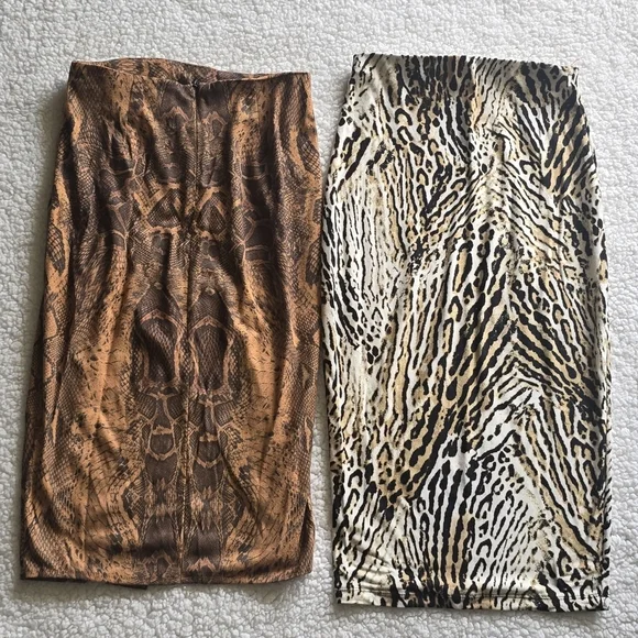 Animal Print Midi Skirts Set Of 2 - Picture 2 of 15